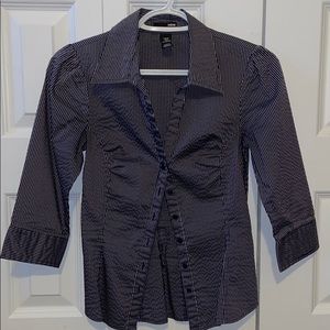 Purple and white striped H&M chemise